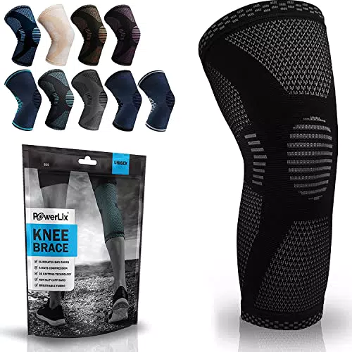 POWERLIX Kniebandage für Meniskusriss und Arthritis – Kompressionsstütze für Sport
