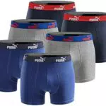 PUMA Herren Boxershort Limited Statement Edition 6er Pack - Green-Darkgrey-Black New - Gr