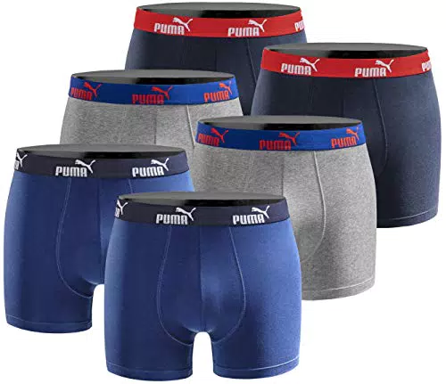 PUMA Herren Boxershort Limited Statement Edition 6er Pack - Green-Darkgrey-Black New - Gr