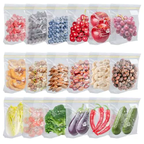 Qiciqinoone Wiederverwendbare Sandwichbeutel, 25 Stück Gefrierbeutel Wiederverwendbare Aufbewahrungsbeutel für Lebensmittel