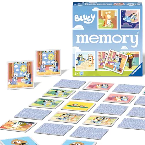 Ravensburger Memory® Bluey – Merkspiel für 2-8 Spieler ab 3 Jahren