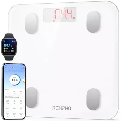 RENPHO Personenwaage Digital Testsieger 2023, Bluetooth Körperfettwaage mit Hochpräzisions-Sensoren