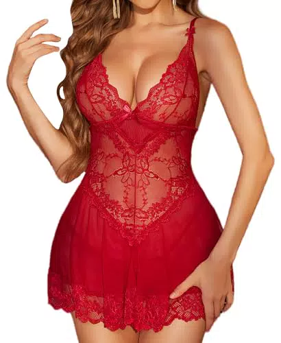 RSLOVE Babydoll Dessous Chemise Sexy Nachtwäsche für Frauen