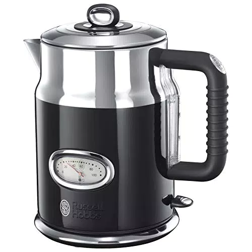Russell Hobbs Toaster Retro Edelstahl für 2 Scheiben - Vintage Design mit Countdown-Anzeige und Brötchenaufsatz