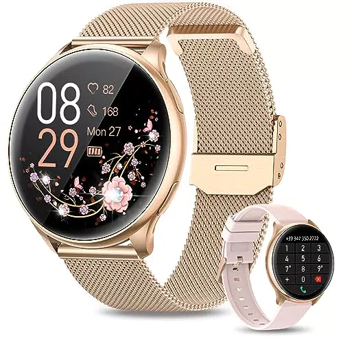 RUXINGX Smartwatch Damen mit Telefonfunktion, 1.32" HD Touchscreen, Fitness Tracker