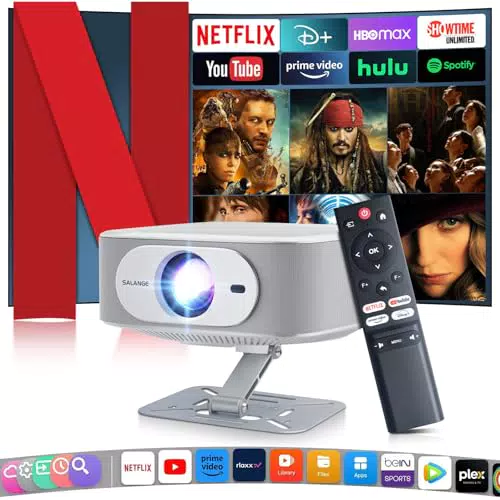 Salange Beamer 1080P Projektor mit 4K Unterstützung, WiFi und Bluetooth 5.2