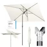 Sekey Sonnenschirm Rechteckig für Balkon, Garten und Terrasse, UV-Schutz 50+