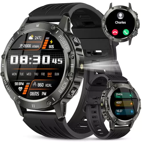 Smartwatch Herren 1.45" HD - Fitnessuhr mit Anrufen, 114 Sportmodi, IP68 wasserdicht