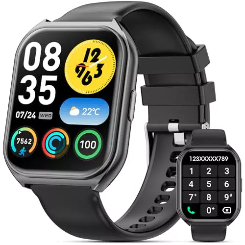 Smartwatch Herren Damen, 1.85" HD mit Telefonfunktion und 100+ Sportmodi
