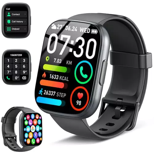 Smartwatch Fitnessuhr mit Telefonfunktion, 110+ Sportmodi, IP68 wasserdicht