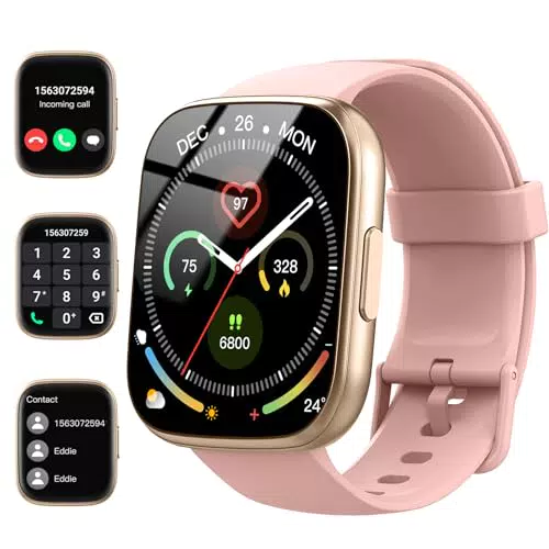 Smartwatch Herren Damen mit Bluetooth-Anrufen, Fitness Tracker, Schlafmonitor, Wasserdicht