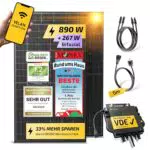 Solakon® Balkonkraftwerk 800W Komplettset mit 415W Solarmodulen und 10m Kabel