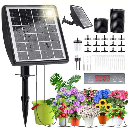 Solar Bewässerungssystem mit Timer – Automatische Tröpfchenbewässerung für Pflanzen