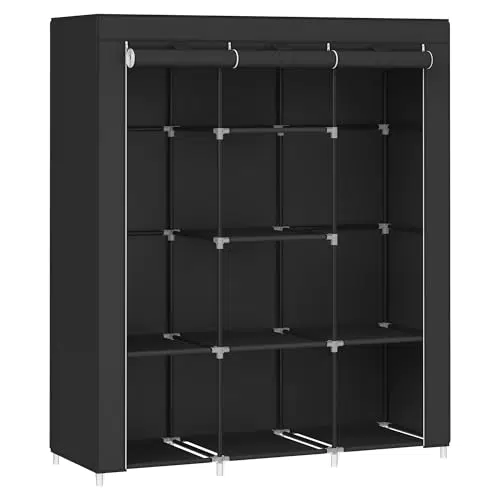 SONGMICS Kleiderschrank, Garderobe, Kleiderständer mit Vliesstoffbezug
