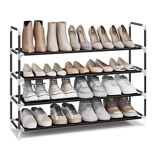 SONGMICS Schuhregal mit 2 Ebenen, Standregal, Schuhaufbewahrung