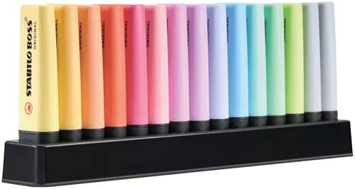 STABILO BOSS ORIGINAL Textmarker - 14 Farben in eleganter Tischset Verpackung