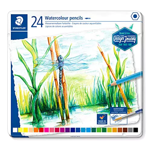 STAEDTLER 14610C M24 wasservermalbarer Buntstift Metalletui mit 24 leuchtenden Farben