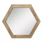 Stonebriar Hexagon Wandspiegel mit Holzrahmen und Aufhängevorrichtung