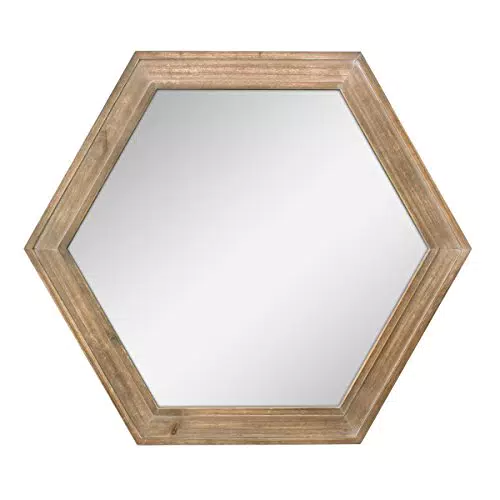 Stonebriar Hexagon Wandspiegel mit Holzrahmen und Aufhängevorrichtung