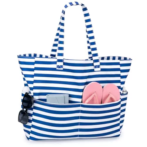 Strandtasche XXL Familie – Große Badetasche mit Reißverschluss für Damen
