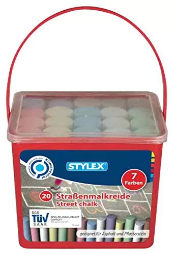 Stylex Straßenkreide 48104 – Eckige Malkreide für Asphalt und Pflasterstein