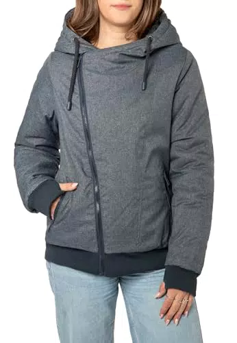 Sublevel Übergangsjacke Damen – Bequeme Jacke mit schrägem Reißverschluss