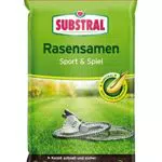 Substral Rasensamen Sport und Spiel, strapazierfähige Rasensaat-Mischung mit Grünfärbung gegen Vogelfraß