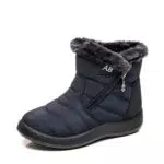 Sunqiran Damen Schneeschuhe Knöchel Reißverschluss Stiefel Pelz gefüttert warme Stiefel Outdoor rutschfeste wasserdichte bequeme