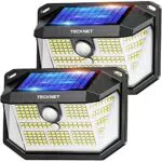 TECKNET Solarlampe 231 LED mit Bewegungsmelder, 300° superhell, IP65 wasserdicht