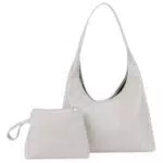 TIAASTAP Einfarbig Handtasche Damen Groß Tote Bag Hobo Bag Handbags Shoulder Bag Vintage Y2K Schultertasche Uni Tasche Tragetasche Gross Umhängetasche Beuteltasche mit kleiner Geldbörse