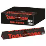 Toblerone Dunkel 20 x 100g, Dunkle Schweizer Schokolade mit Honig- und Mandelnougat