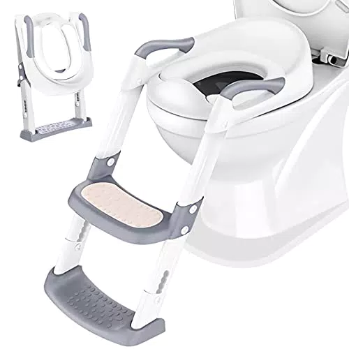 Baby Töpfchen Toilettensitz mit Treppe - Höhenverstellbarer Toilettentrainer