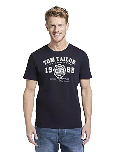 TOM TAILOR Herren T-Shirt mit Logo-Print, Modell 10690