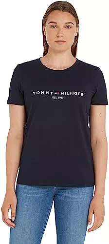 Tommy Hilfiger Damen T-Shirt Kurzarm Heritage Rundhalsausschnitt