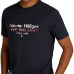 Tommy Hilfiger Herren T-Shirt Kurzarm Center Stack Tee mit Rundhalsausschnitt