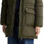 Tommy Jeans Damen Puffer Daunenmantel Midi mit Kapuze