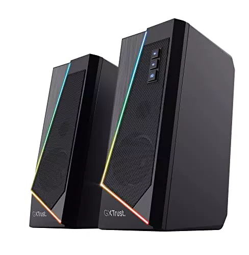 Trust Gaming GXT 611 Wezz 2.0 PC Lautsprecher mit RGB LED-Beleuchtung und AUX