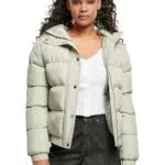 Urban Classics Damen Winterjacke Ladies Hooded Puffer Jacket