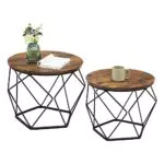 VASAGLE Couchtisch rund, Beistelltisch mit abnehmbarer Tischplatte, LET040B01