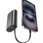 VEGER Power Bank 20W PD Klein Aber Stark, 10000mAh Powerbank mit integriertes bi-direktional Apple auf USB C Kabel