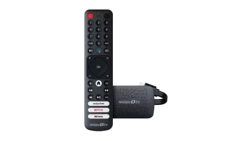 waipu.tv 4K Stick mit Fernbedienung und TV-Steuerung – Streaming über WLAN, HDMI, HDR