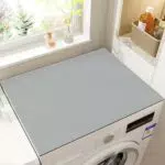 Waschmaschinenauflage Rutschfest 60x60cm Grau Waschmaschinenbezug Universal Waschmaschinenabdeckung Zuschneidbare Waschmaschine Schutz Matte Silikon Weichschaum Auflage für Trockner