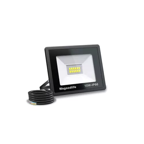 Wegoodlife 10W LED Strahler Außen IP66 Wasserdicht für Garten und Auffahrt