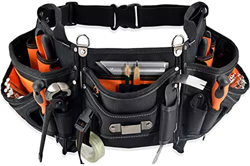 Welkinland Schreiner-Werkzeuggürtel mit 18 Taschen für Bau und HVAC