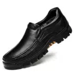 WNUKATO Herrenschuhe Slip-on Loafer aus Leder für Arbeit und Business Casual