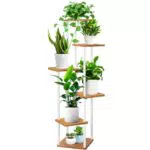 YOCOMEY Pflanzenregal aus Holz für Innen und Garten - Mehrstöckiger Blumenständer
