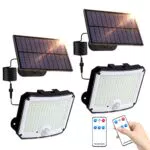 YzzYzz Solarleuchten mit Bewegungsmelder – 208 LEDs, 3 Modi, IP65 für Außen