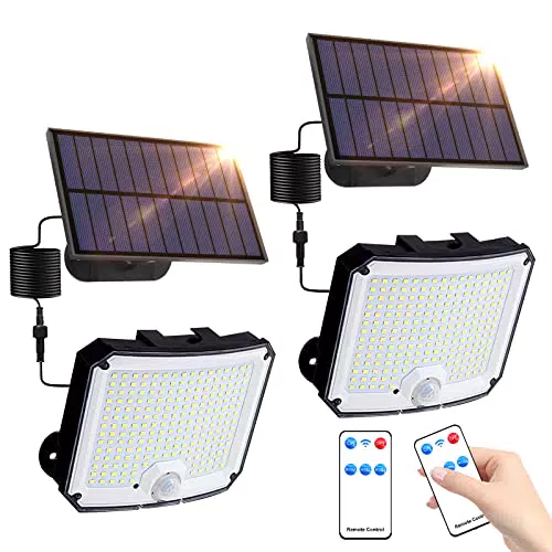 YzzYzz Solarleuchten mit Bewegungsmelder – 208 LEDs, 3 Modi, IP65 für Außen