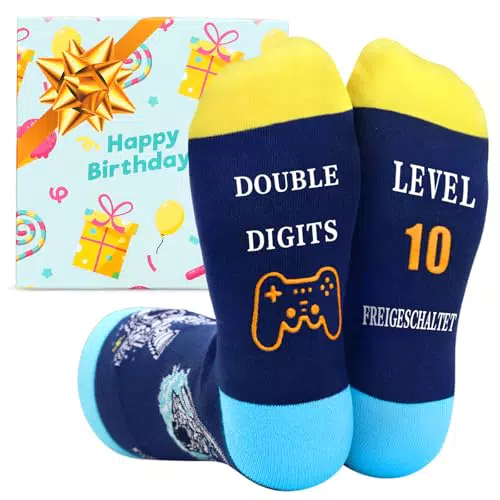 ZENO Lustige Socken für Jungen – Coole Gaming-Socken als Geschenk zum Geburtstag