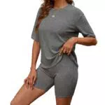 Zetieny Damen Tracksuit Kurzarm Rundhals Loungewear Set für Freizeit und Sport
